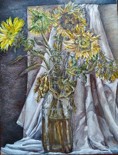 Sunflowers. Withering - a Paint Artowrk by Arina Vasilieva