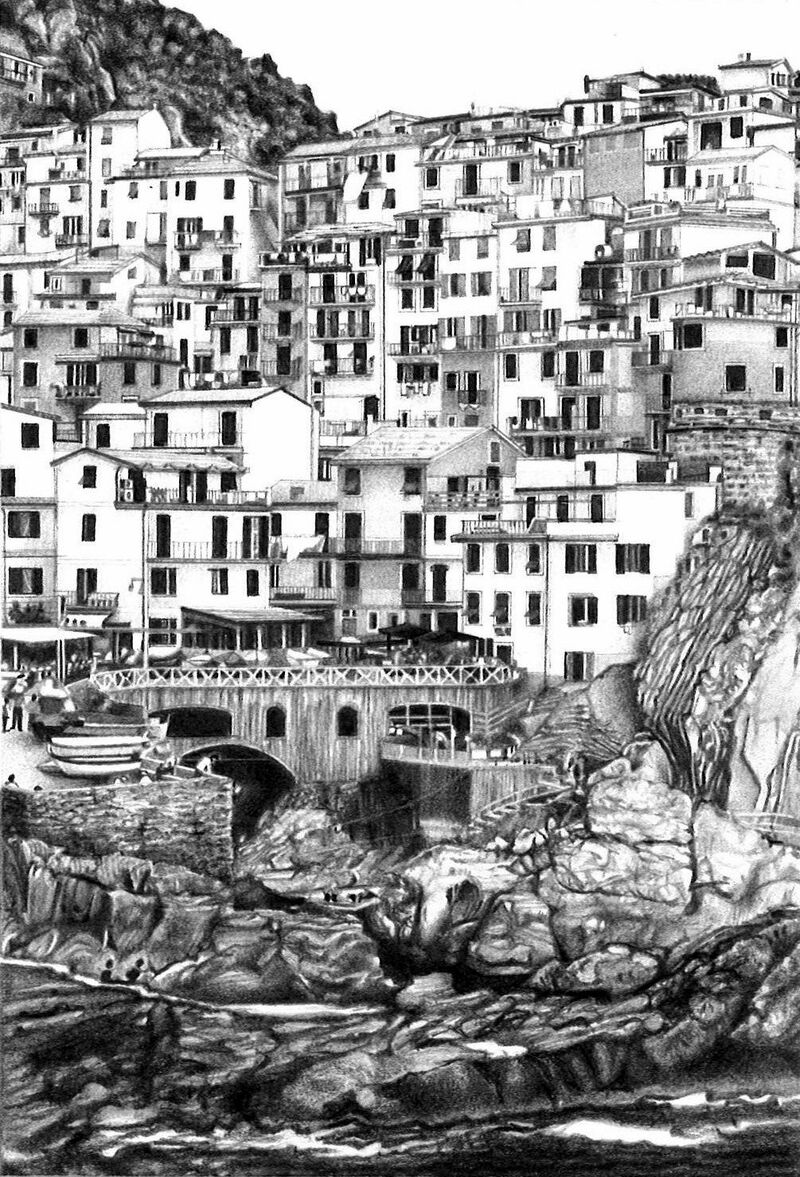 Cinque Terre. - a Paintings by disegniChiarodiLuna