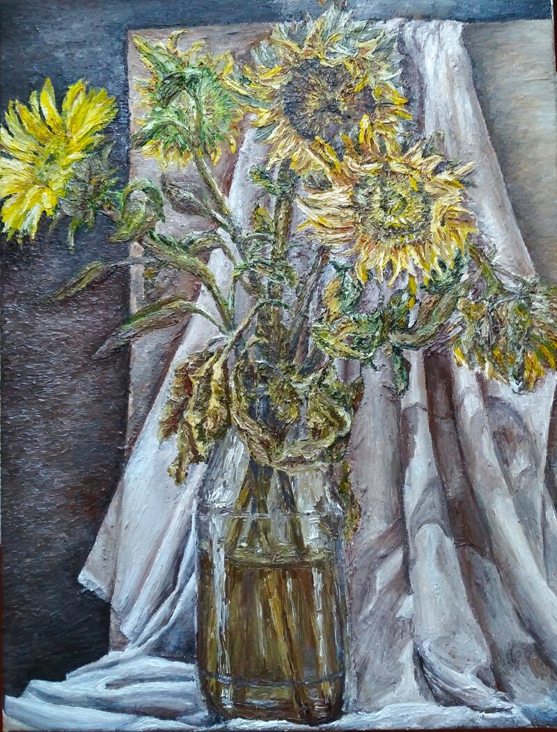 Sunflowers. Withering - a Paint by Arina Vasilieva