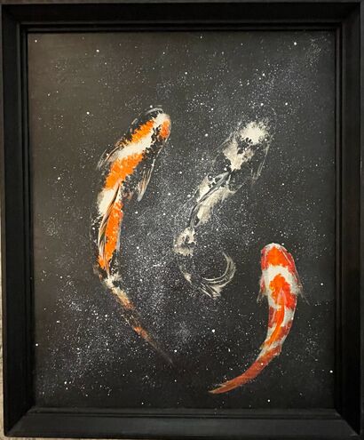 Starry koi fish - a Paint Artowrk by Maia Kristianson Kreates