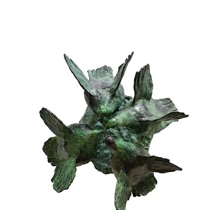 le Colombe Quartetto la Pace nel Mondo - a Sculpture & Installation Artwork by Salvatore Camaj