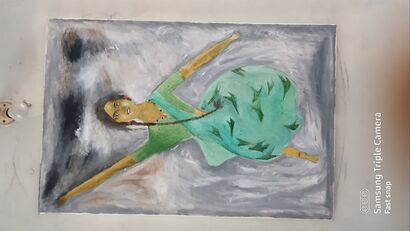Dancing girl on big size - a Paint Artowrk by kailash madhu Balasubramanian