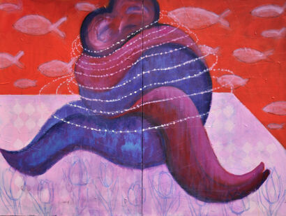 The healing power of the embrace (Hug n.1) - a Paint Artowrk by Alberto Ribè