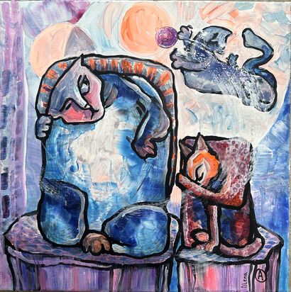Cat‘s family - a Paint Artowrk by Olena Ronzhes