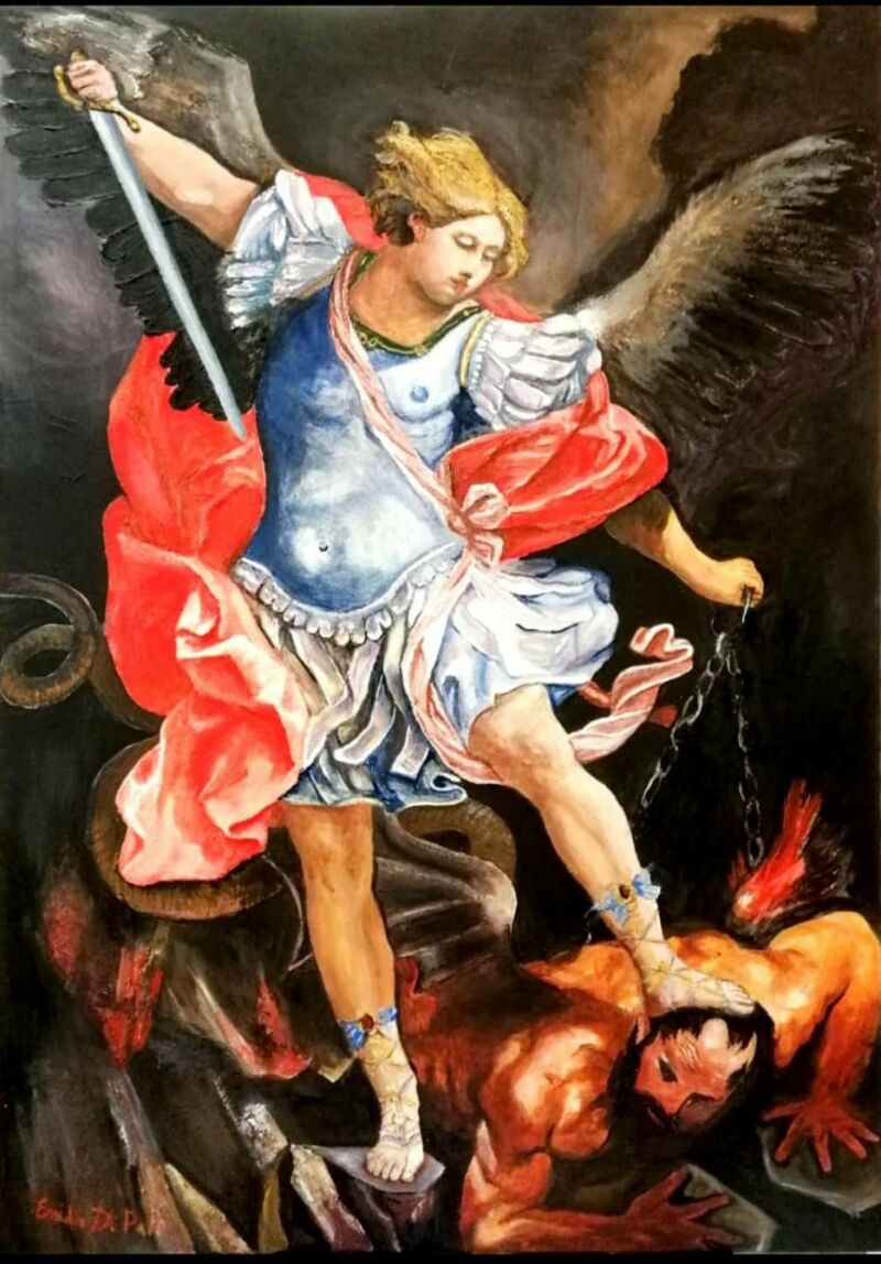 L'Arcangelo Michele scaccia Satana - a Paint by Emidio Di Palo