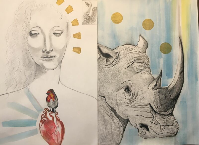 Beauty: humans and animals “miei cari estinti” - a Paint by Veronica  D’ Onofrio