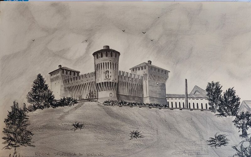 Castello Rocca Sforzesca, Soncino  - a Paint by Elena Alupei