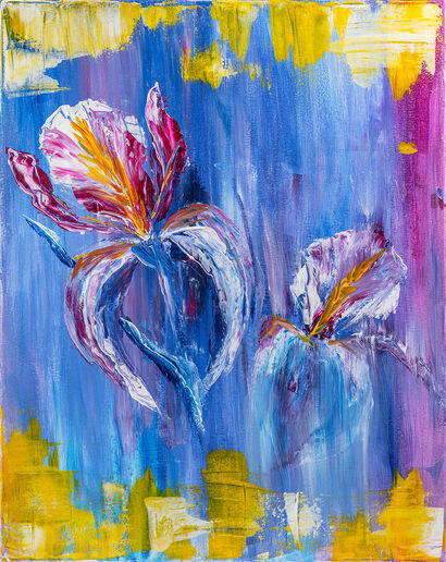Delicate Irises - A Paint Artwork by KatrinAppleseen