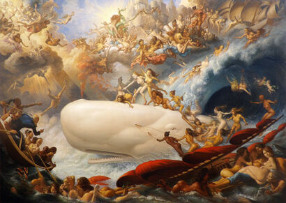 The Triumph of Venus and Galatea Over Moby Dick - a Paint Artowrk by Michael and Tole