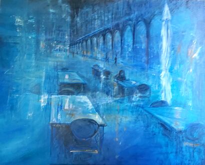 Blue,after the rain - A Paint Artwork by Costa Rosanna