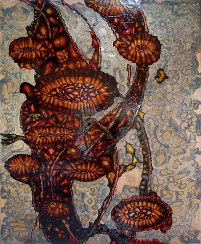Garden of Pomegranates - A Paint Artwork by Reka Ritt Laklia