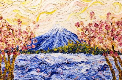 'Fuji: A Promise in Bloom', Collection 'New Horizons' by Dr. Halyna Vakulenko