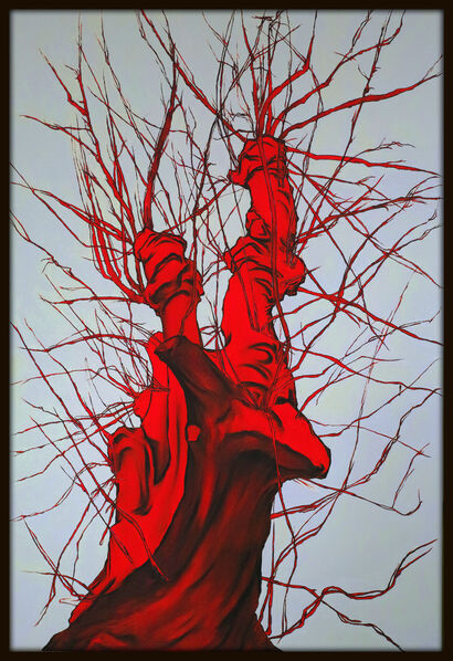 La Crescita - Rosso .2 - A Paint Artwork by xiao hui sun