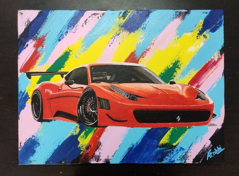 Lively Ferrari - a Paint by Abhishek Yadav
