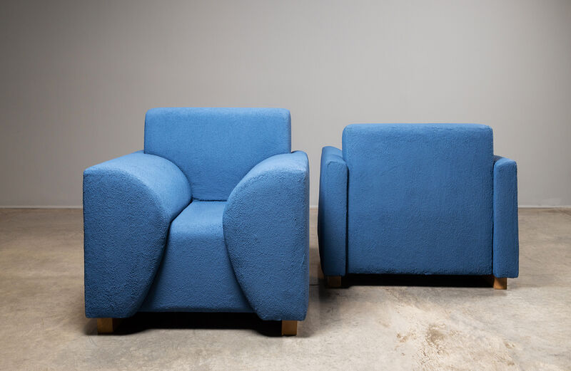 Blue armchair I & II - I Can’t Believe My Eyes  - a Sculpture & Installation by Liliana Garcia Hoyos