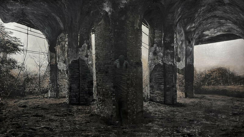 Spieh mazget (white mosque) - a Paintings by Reyhane Abrooei Siahmazgi