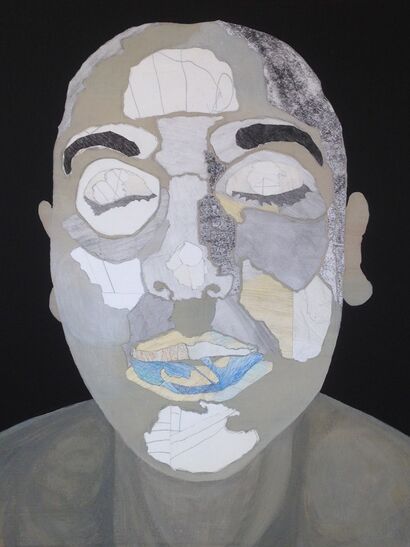 Self-portrait as a death mask (#2) - A Paint Artwork by Manuela Viezzer