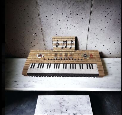 Musical Keyboard down the Room - A Sculpture & Installation Artwork by juan carlos nazaretian