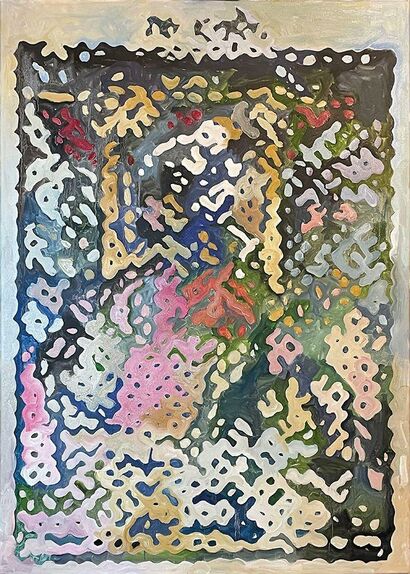 The abbess (fromm the series "Danse macabre" after Holbein) - a Paint Artwork by Peter Baldinger