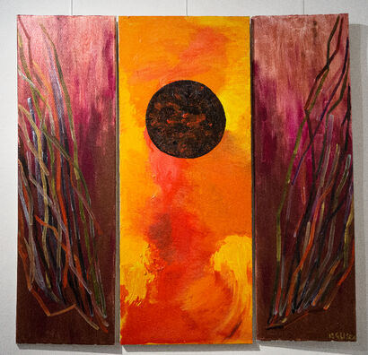 the black sun splits humanity - a Paint Artowrk by lou liska