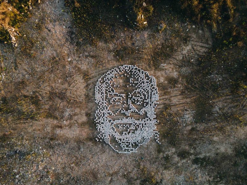 Map scale's Lullaby - a Land Art by Pijanista