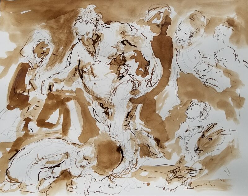 Drunken Silenus, after Rubens - a Paint by Paul Ransohoff
