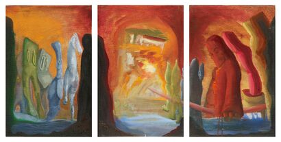 Untitled (Puzzle Triptych) - A Paint Artwork by Nicoline Franziska