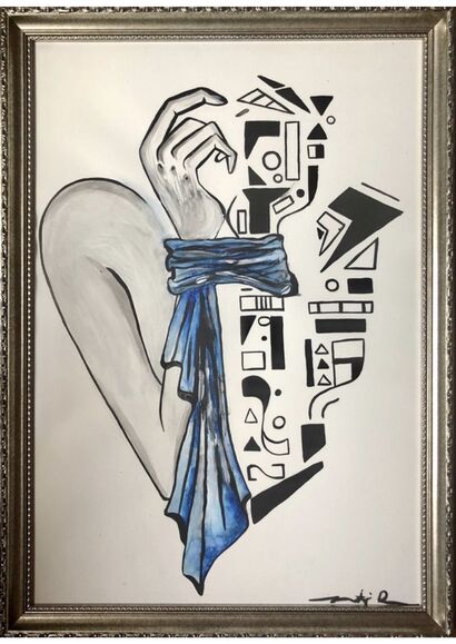 The blue scarf /collection/ - A Paint Artwork by Blanka Haraszti