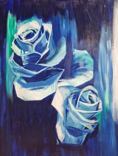 Blue roses - A Paint Artwork by KatrinAppleseen
