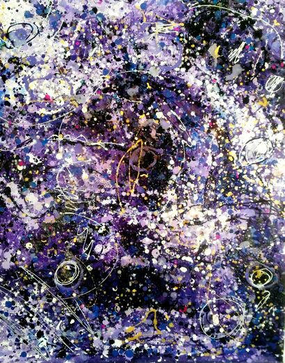 Constelación en lilas I - A Paint Artwork by Joan Parramon
