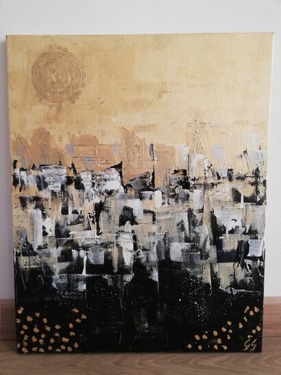 Gold city night - A Paint Artwork by Giulia Girardello