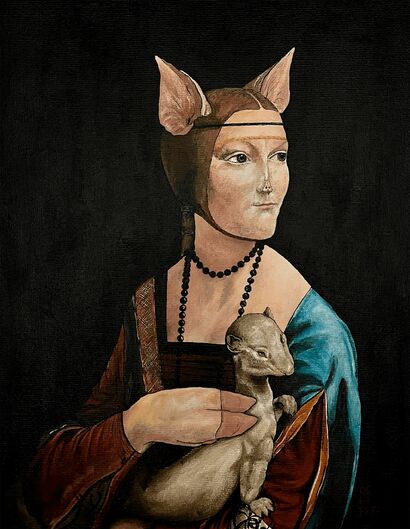 THE CERDINA WITH AN ERMINE - LA CERDINA DEL ARMINO - a Paint Artowrk by Luis Rodriguez Naranjo