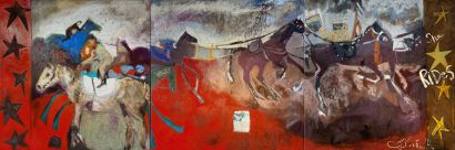 She Rides - a Paintings Artwork by E M Ferrell