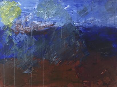 Marine sous la pluie - a Paint Artowrk by Sonia Villecroze