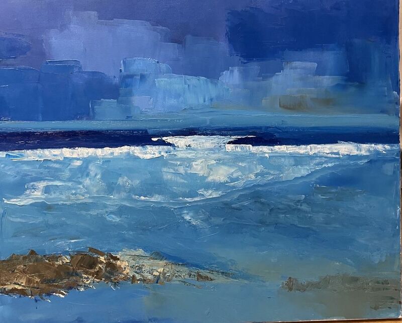 barriere de vagues - a Paintings by de Vergnette Sophie