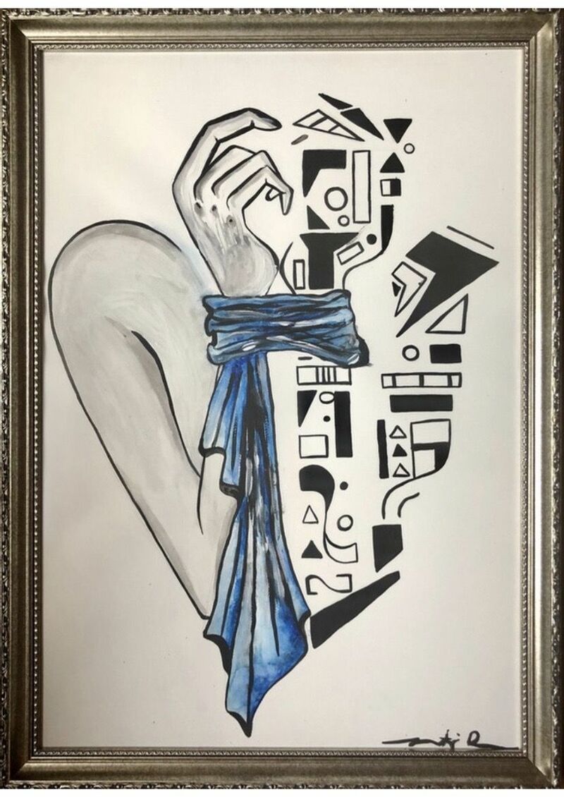 The blue scarf /collection/ - a Paint by Blanka Haraszti