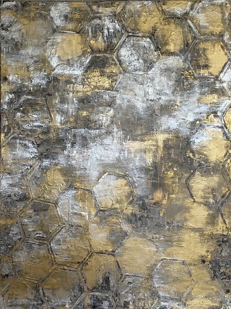 Golden hexagonia - a Paint by Ana Maksi