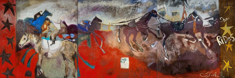 She Rides - a Paintings by E M Ferrell
