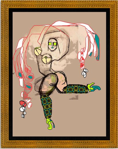 Vamp Edmea dancing with belly button necklaces - a Digital Art Artowrk by LATINA ZOICH