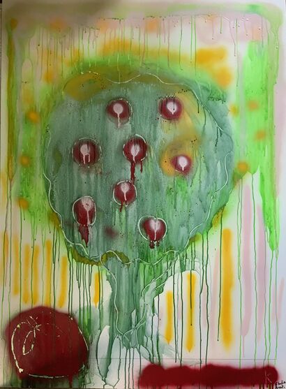 Le pommier en pleurs / The apple tree is crying - a Paint Artowrk by Elodie AVATI