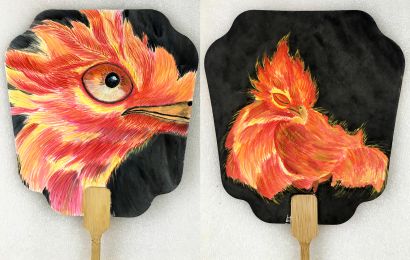 Phoenix Awakens in fire - A Paintings Artwork by Crystal Shi
