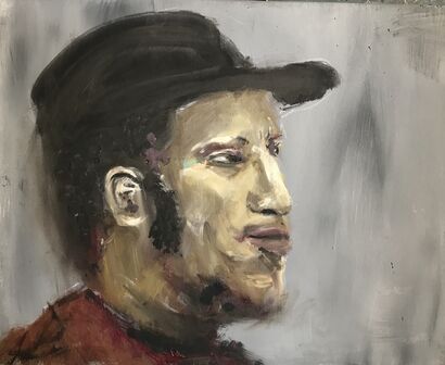 Fred Hampton  - A Paint Artwork by David Abse
