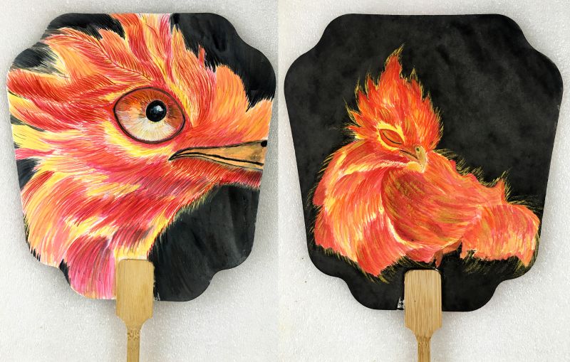 Phoenix Awakens in fire - a Paintings by Crystal Shi