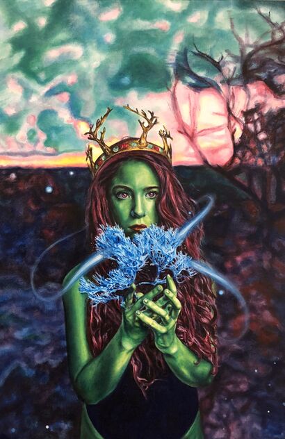 Envisioning Green Tara - A Paint Artwork by Althea Mallee
