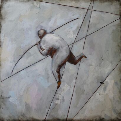 Tightrope walker - A Paint Artwork by Alexandra  Shadrina 