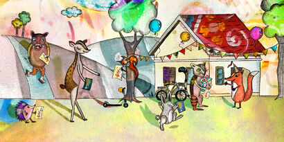 eco party - A Digital Graphics and Cartoon Artwork by Maja