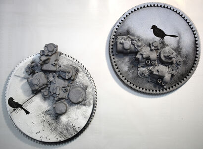 Il Nido: Fossile di un futuro devitalizzato n. 2 n. 4 - A Sculpture & Installation Artwork by Milena Nicosia