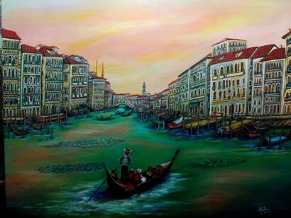 Atardecer en Venecia - a Paint Artowrk by Martha Rojas