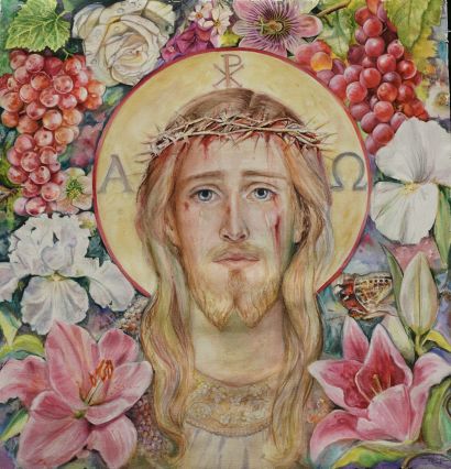 Oh salutaris Hostia - A Paintings Artwork by Carmen Judith Montaño Valencia 