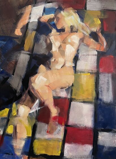 La femme au tapis Painting - A Paint Artwork by Coline Rohart